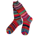 Scrappy Frankenstein Wool Socks, Whimsical Patterns, Ideal for Cold Days and Cozy Nights, Quirky Gift for Friends & Family